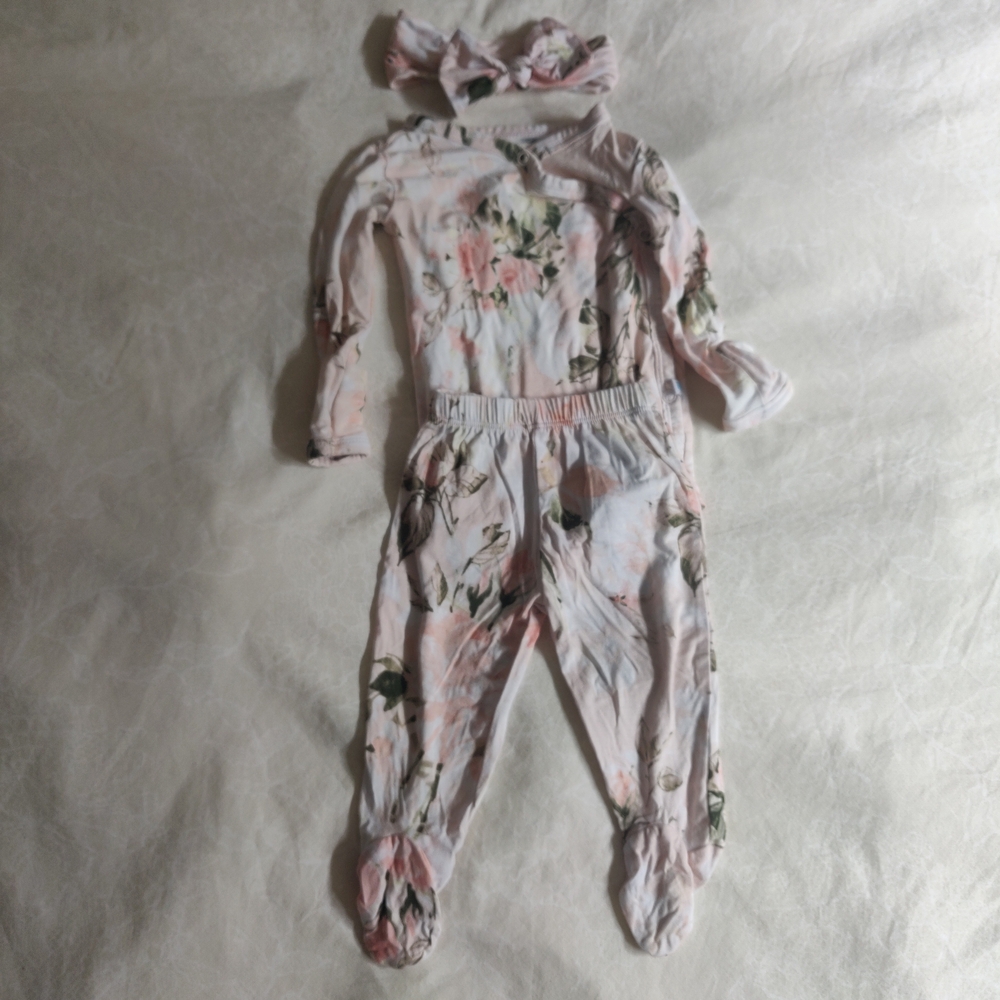 Floral Baby Set with Headband From Posh Peanut